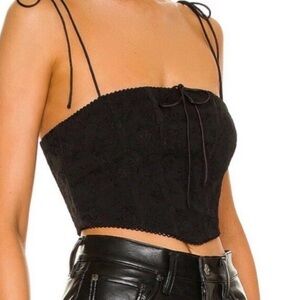 Majorelle Bardot Black Lace Corset Crop Top Size XS